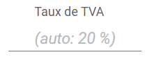 Taux de TVA d'hyptothèse